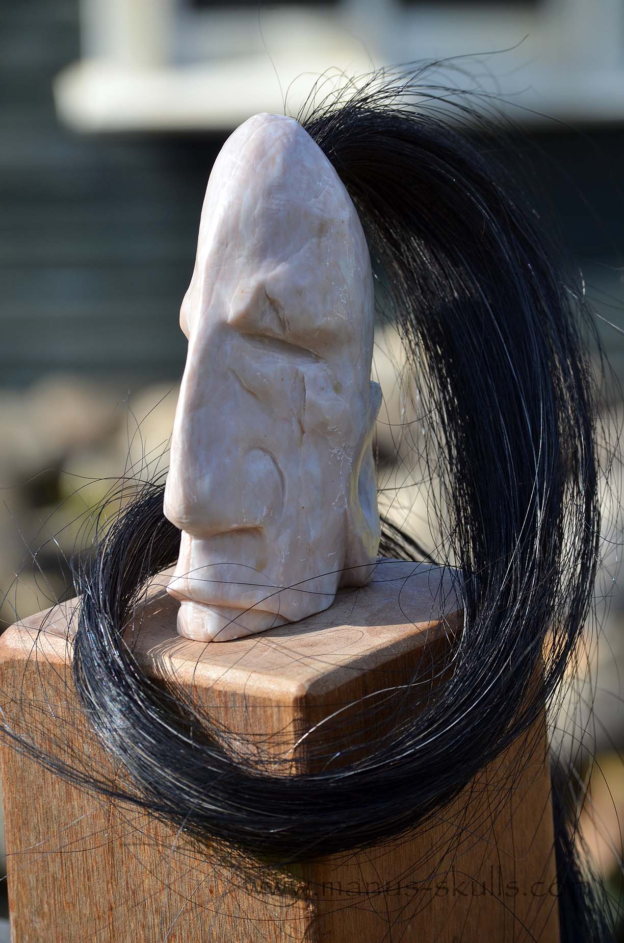 Pink Steatite Tribal Skull #032