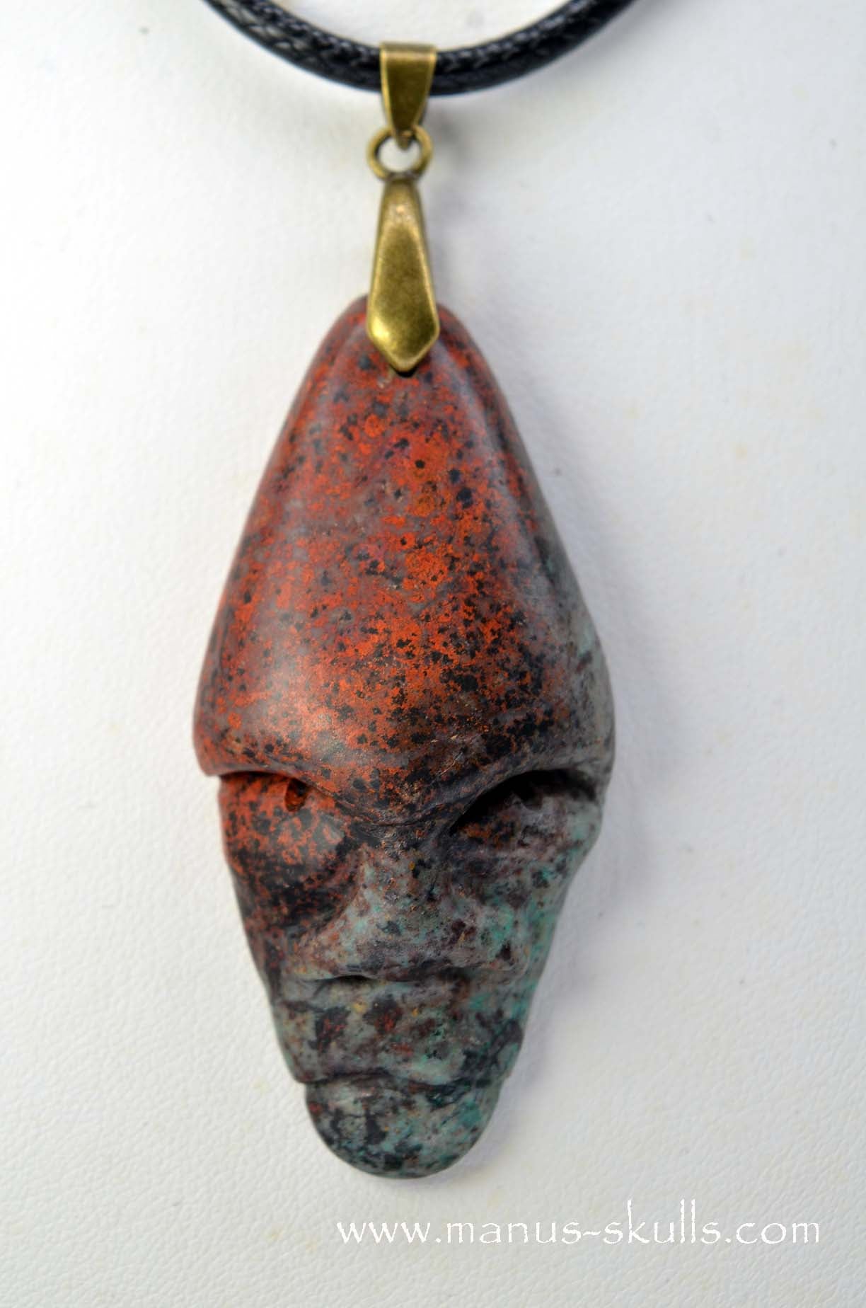 Manus skulls unique Crystal Carvings handmade skulls dragons pendants preseli bluestone tribals spiritual meaning wand Unicorn .. Sonora Sunrise Sunset Jasper