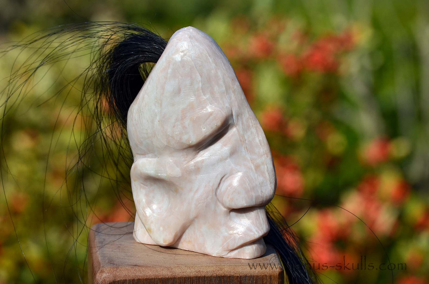 Pink Steatite Tribal Skull #032