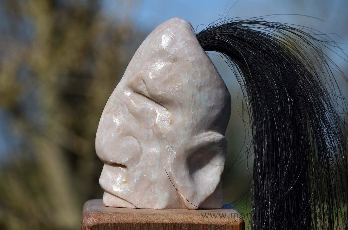 Pink Steatite Tribal Skull #032