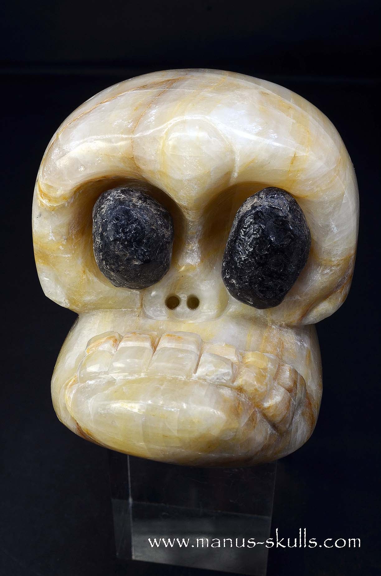 White Calcite Evolian Skull #11