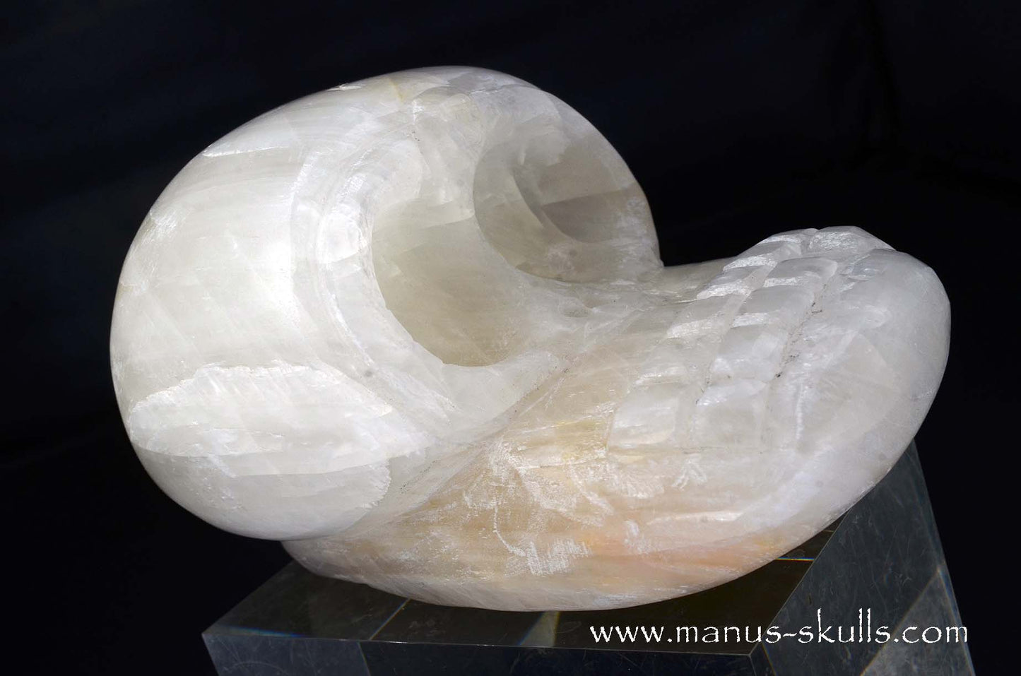 White Calcite Evolian Skull #02