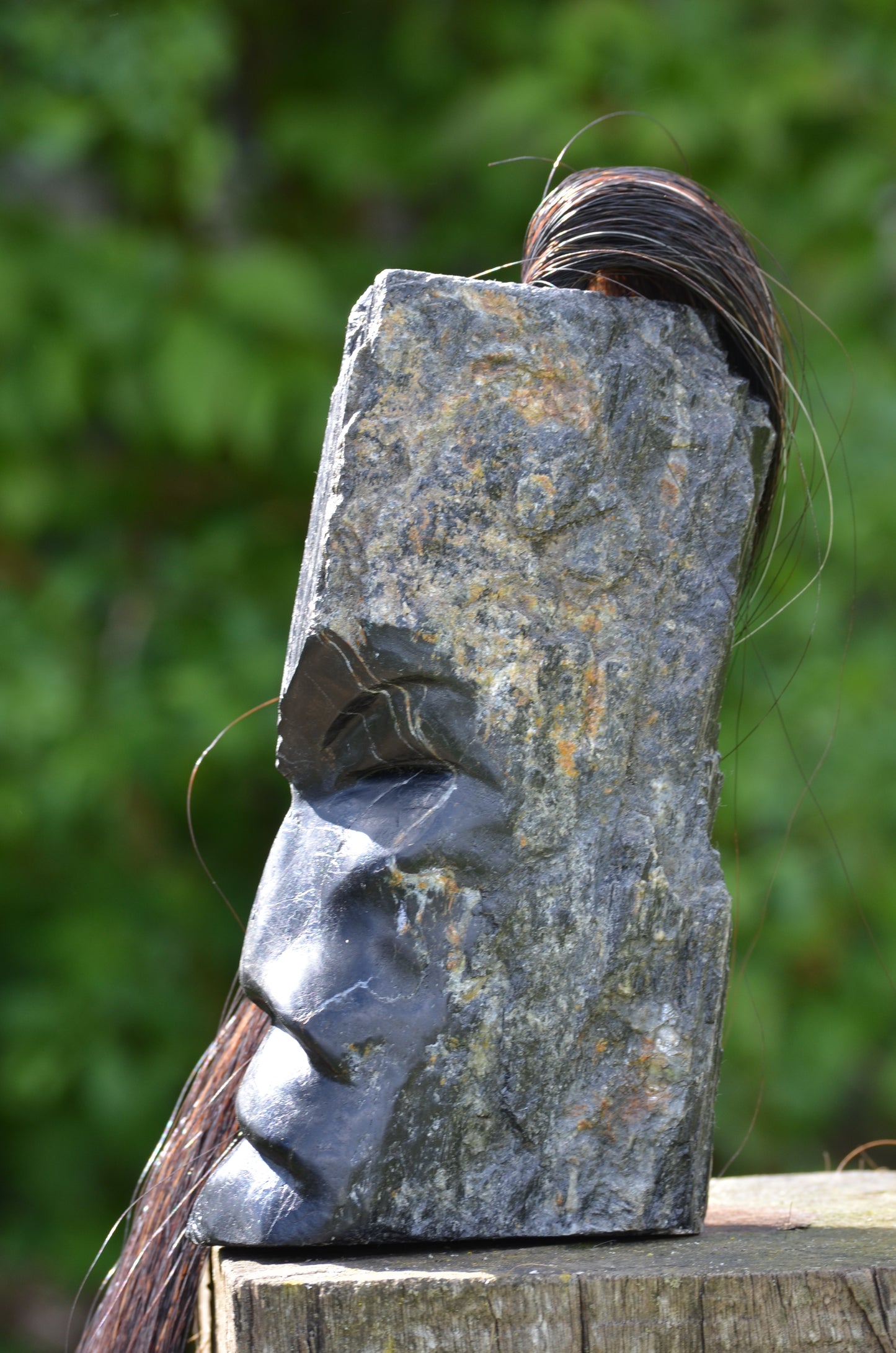 Black Tourmaline Tribal Skull #007