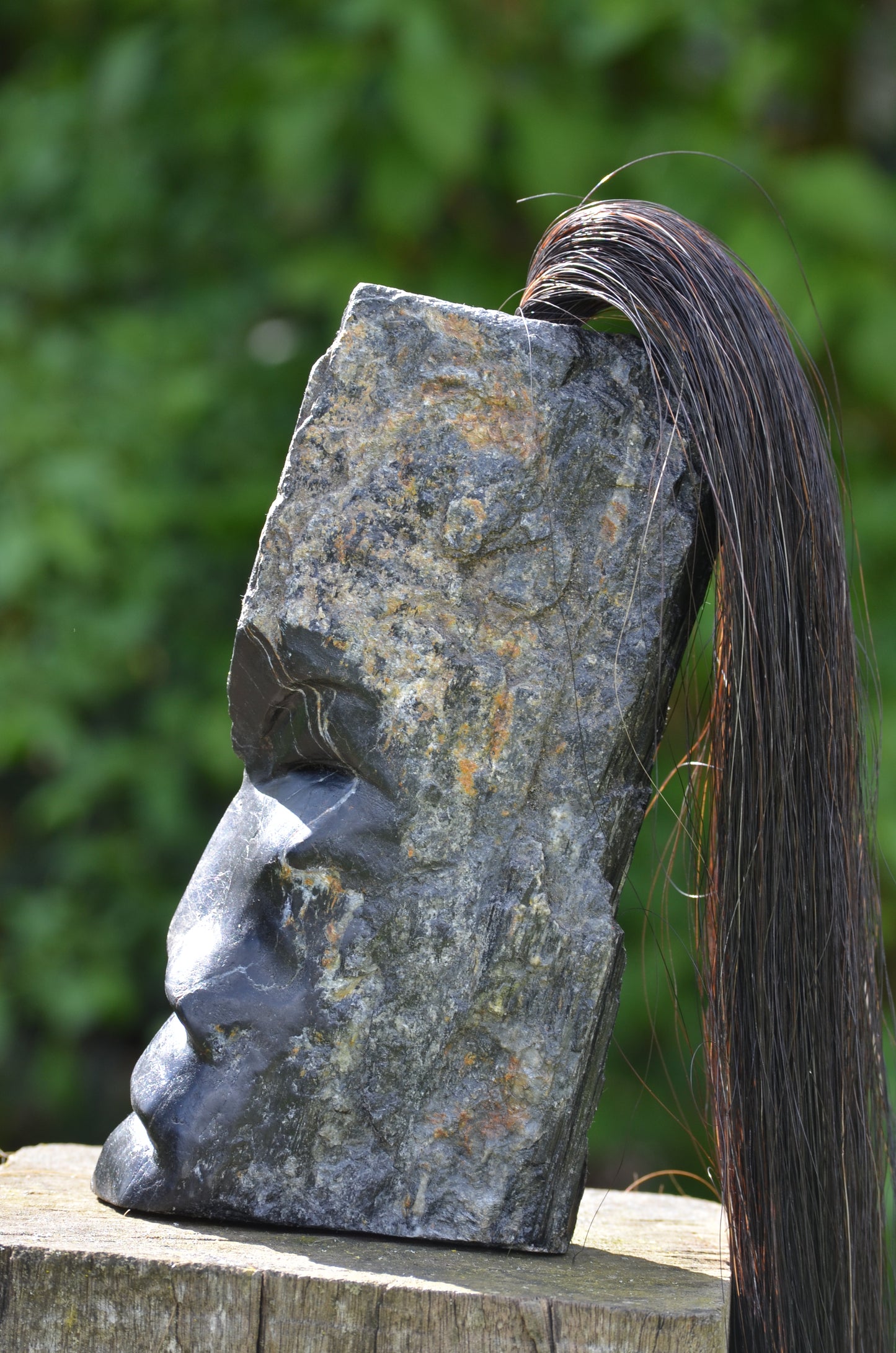 Black Tourmaline Tribal Skull #007