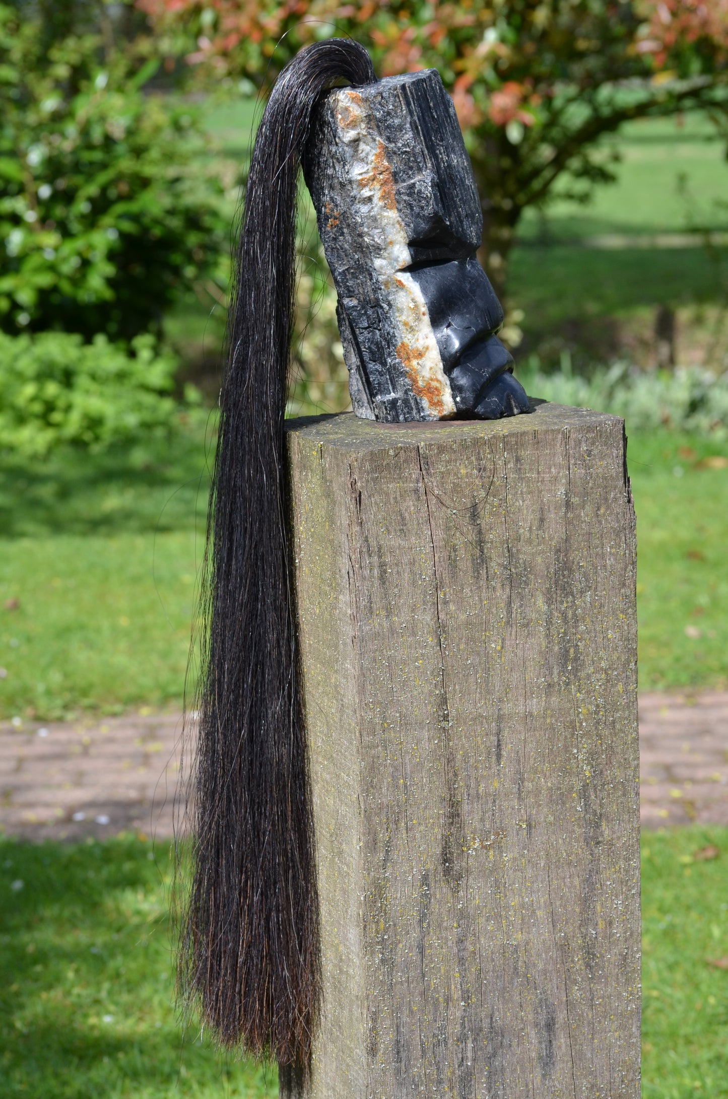 Black Tourmaline Tribal Skull #007