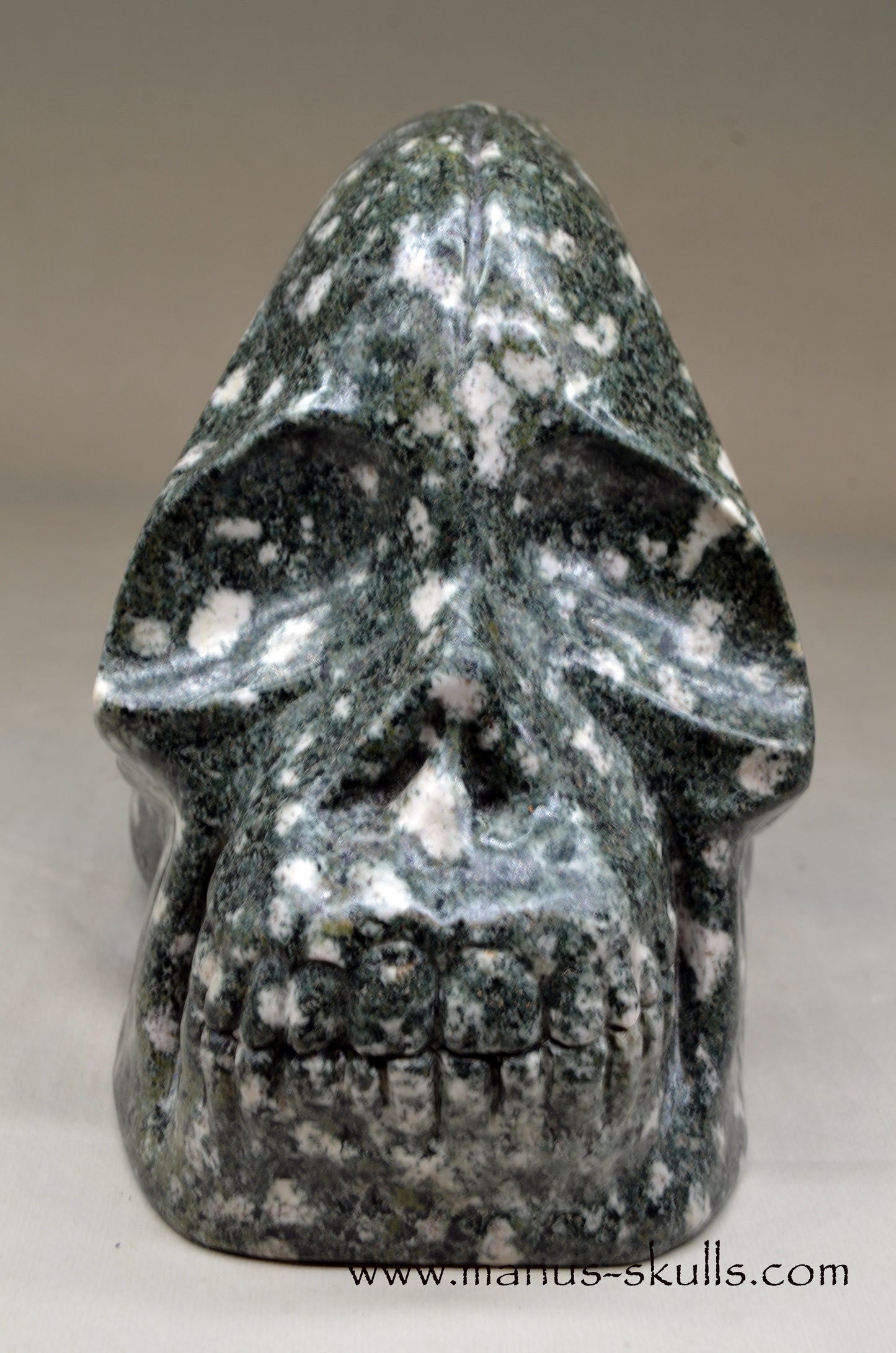 XL Preseli Bluestone Spiral Skull with FREE brainstem pendant!