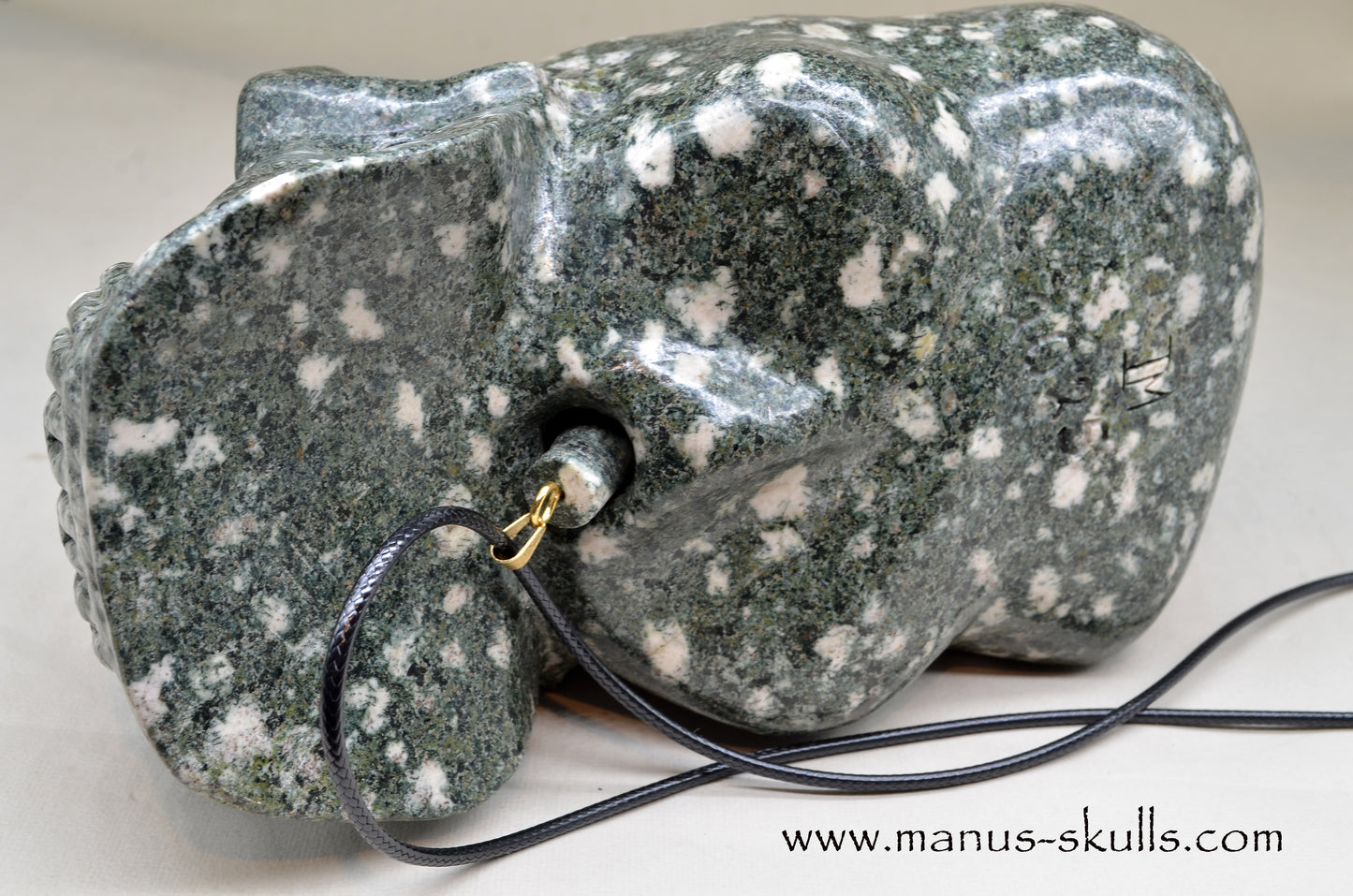 XL Preseli Bluestone Spiral Skull with FREE brainstem pendant!
