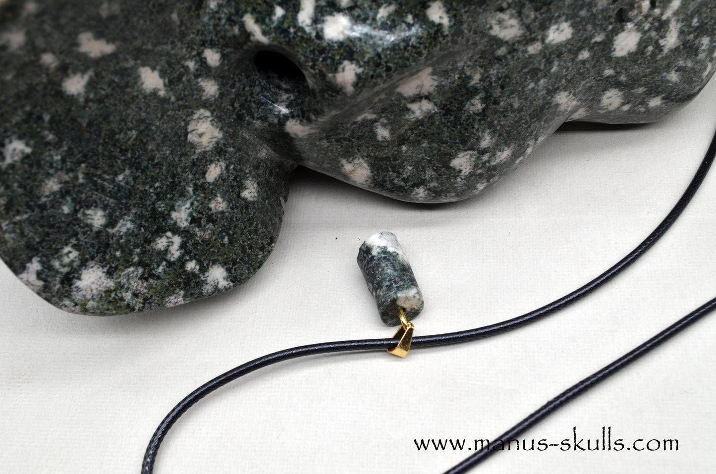 XL Preseli Bluestone Spiral Skull with FREE brainstem pendant!