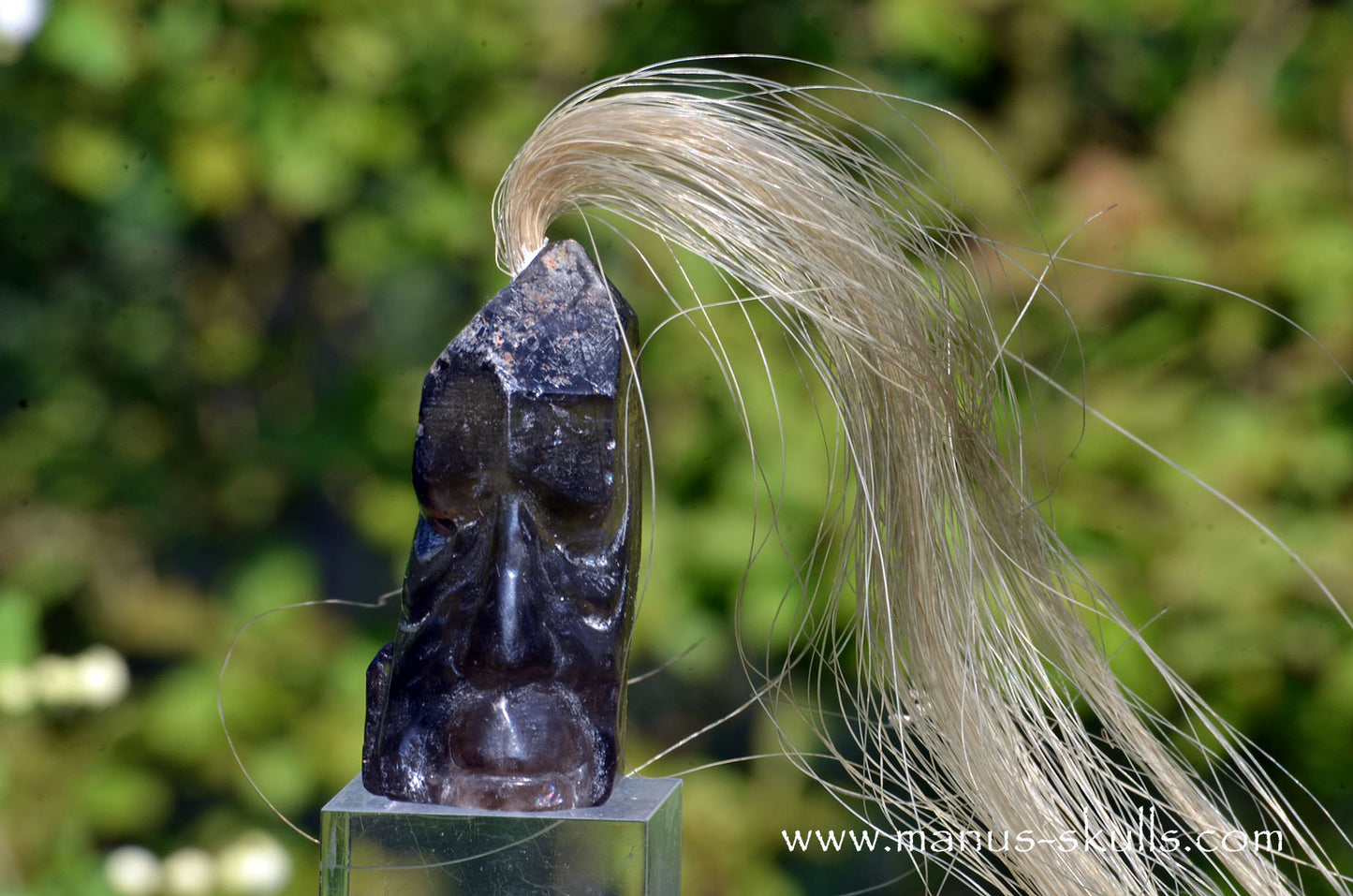 Smokey Quartz Tribal Skull (#082)