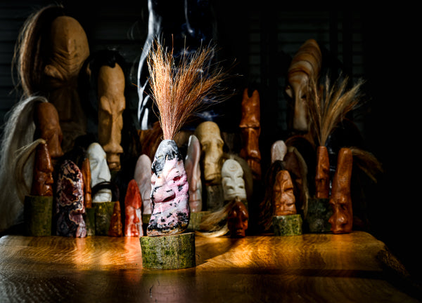 Rhodonite Tribal Skull #018