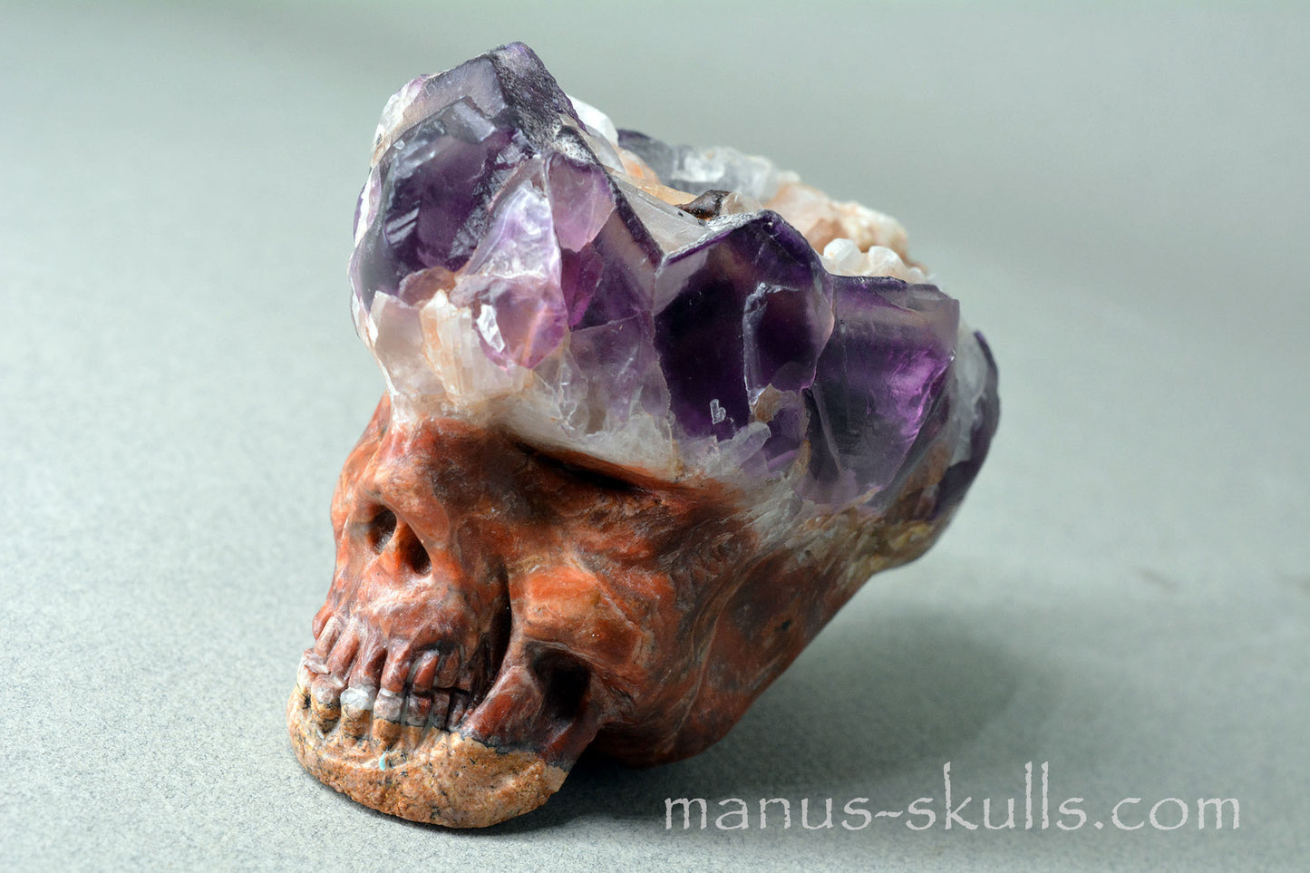 Fluorite in Barite Skull