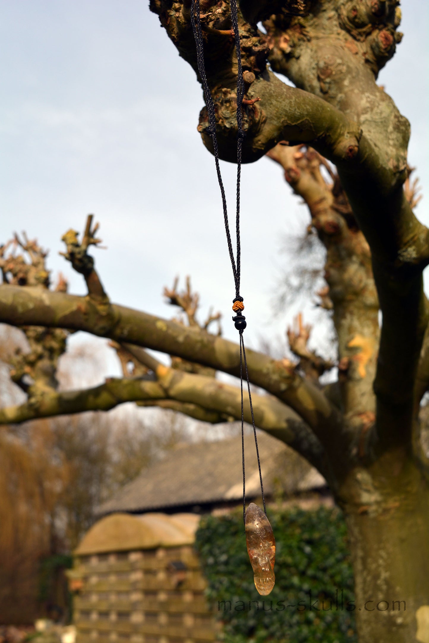 Citrine Skull Pendant
