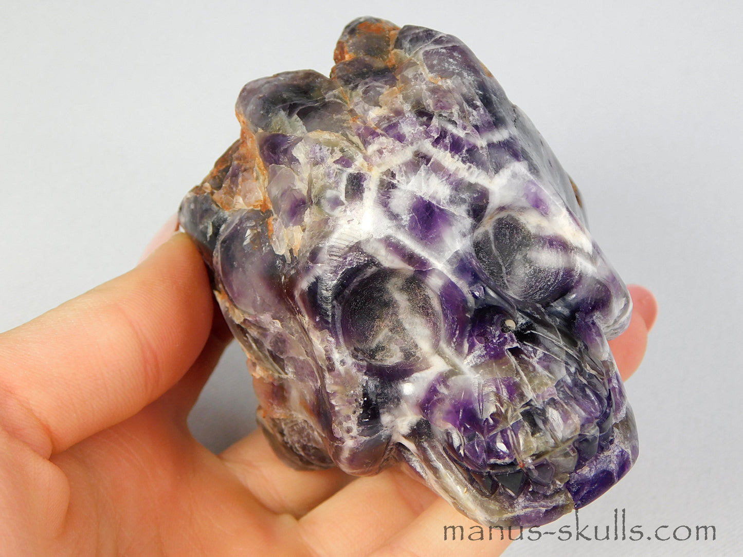 Chevron Amethyst Indian Skull