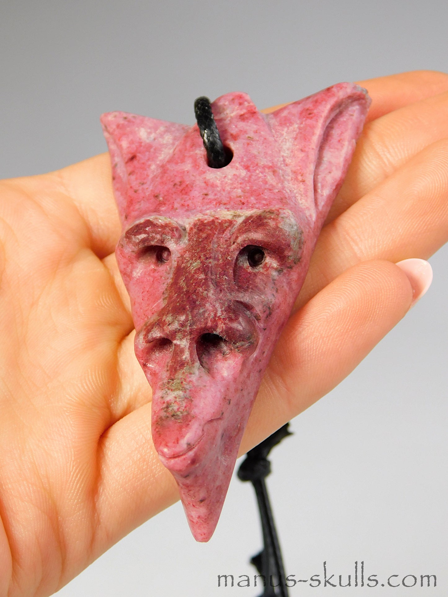 Pink Thulite Tribal Pendant with original handmade Thulite Slide bead