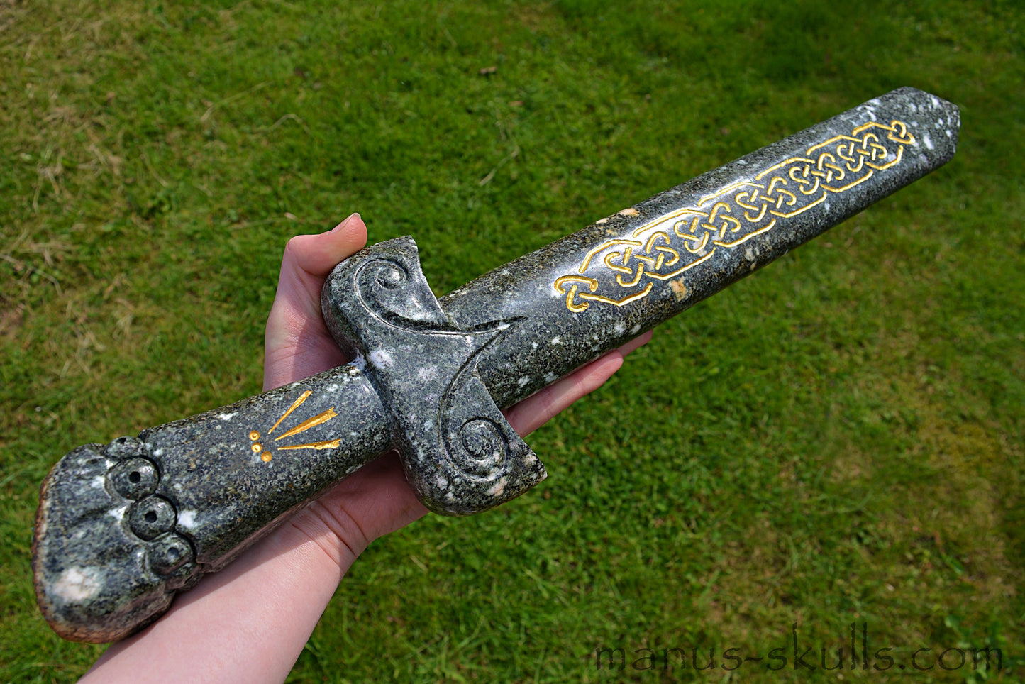 Large Preseli Bluestone Sword with Celtic symbols