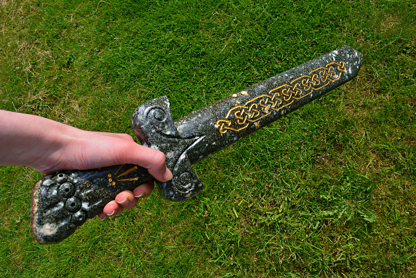 Large Preseli Bluestone Sword with Celtic symbols