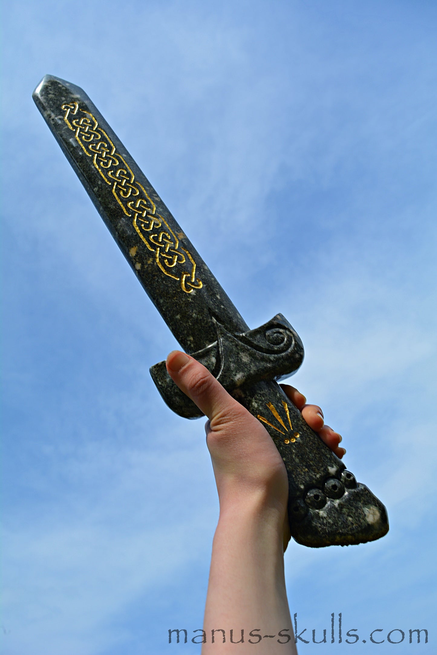Large Preseli Bluestone Sword with Celtic symbols