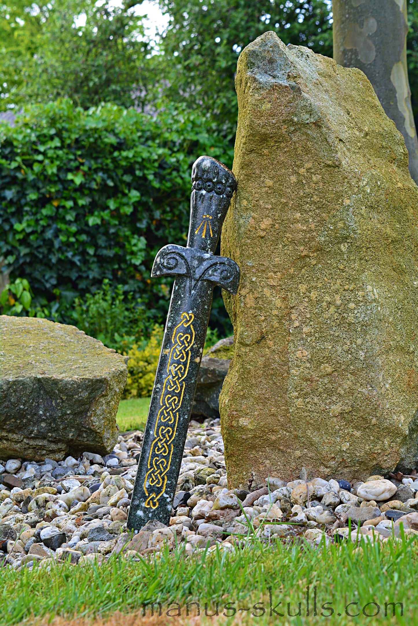 Large Preseli Bluestone Sword with Celtic symbols
