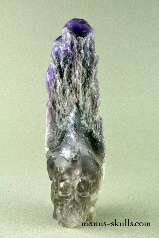 Elestial Smokey Amathist Skull