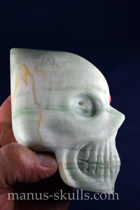 Green Calcite Skull