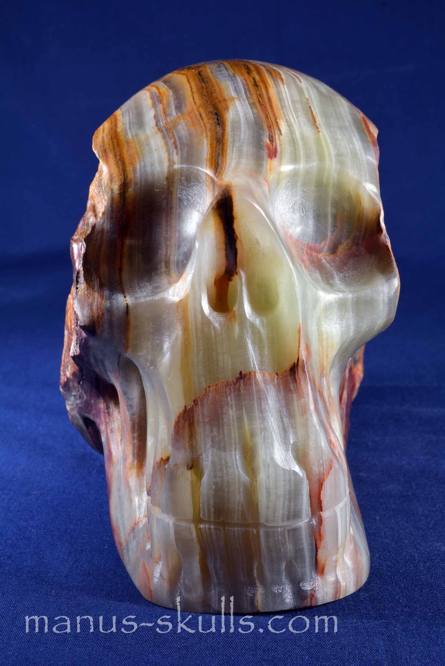 Green Calcite with Aragonite Skull
