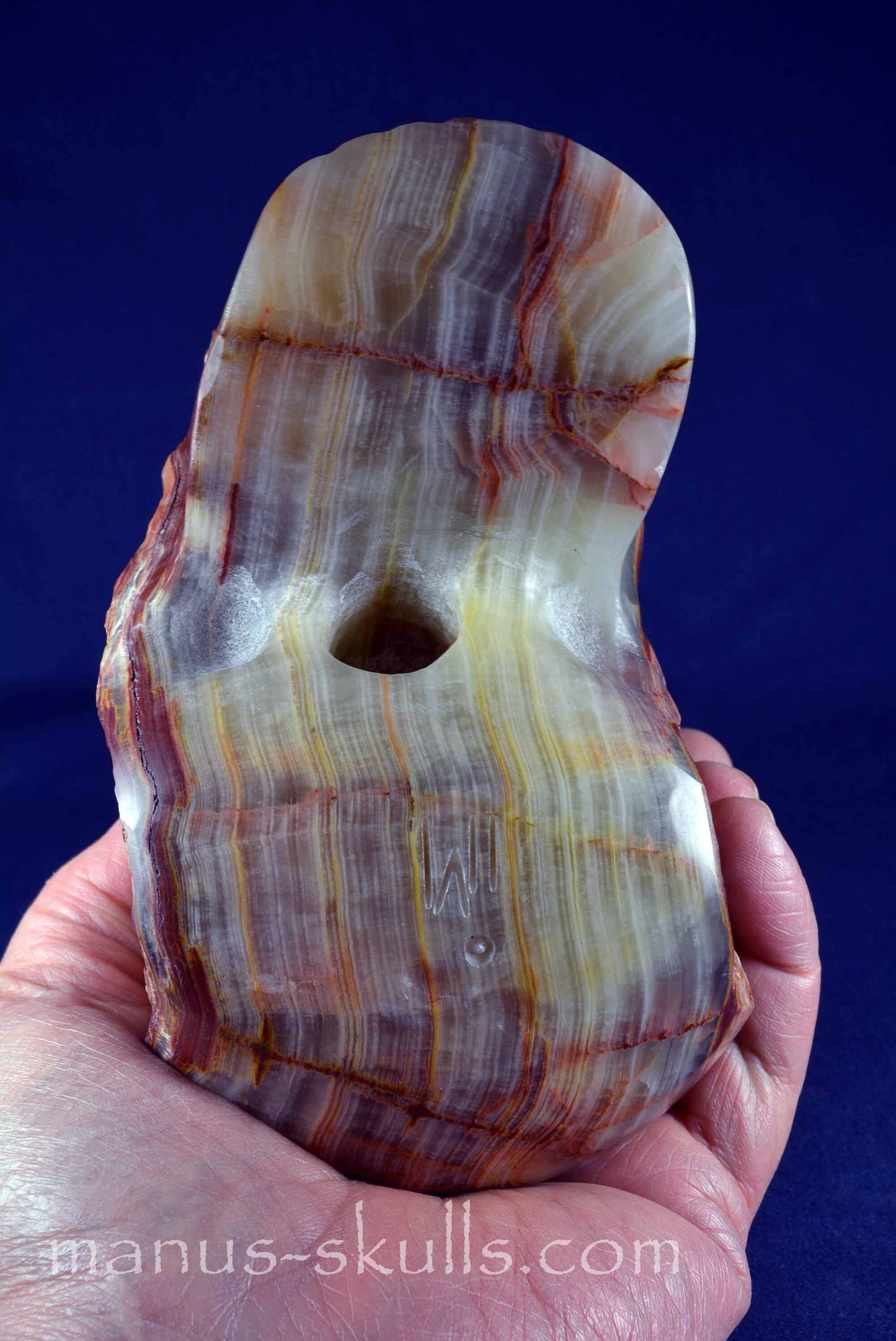 Green Calcite with Aragonite Skull