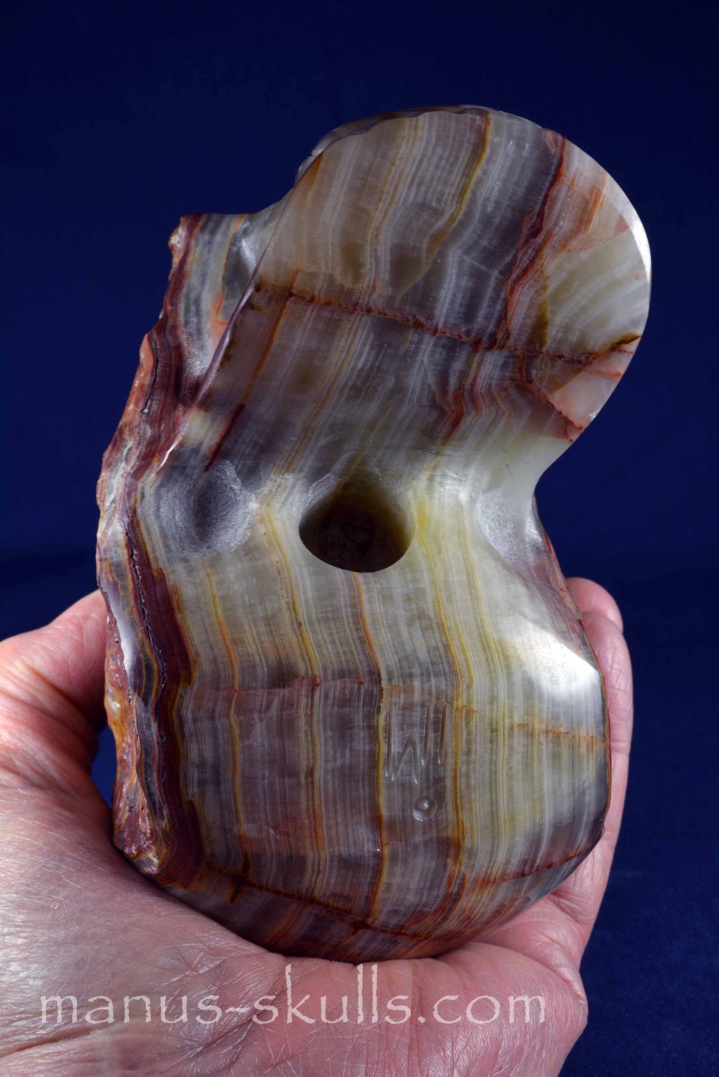 Green Calcite with Aragonite Skull