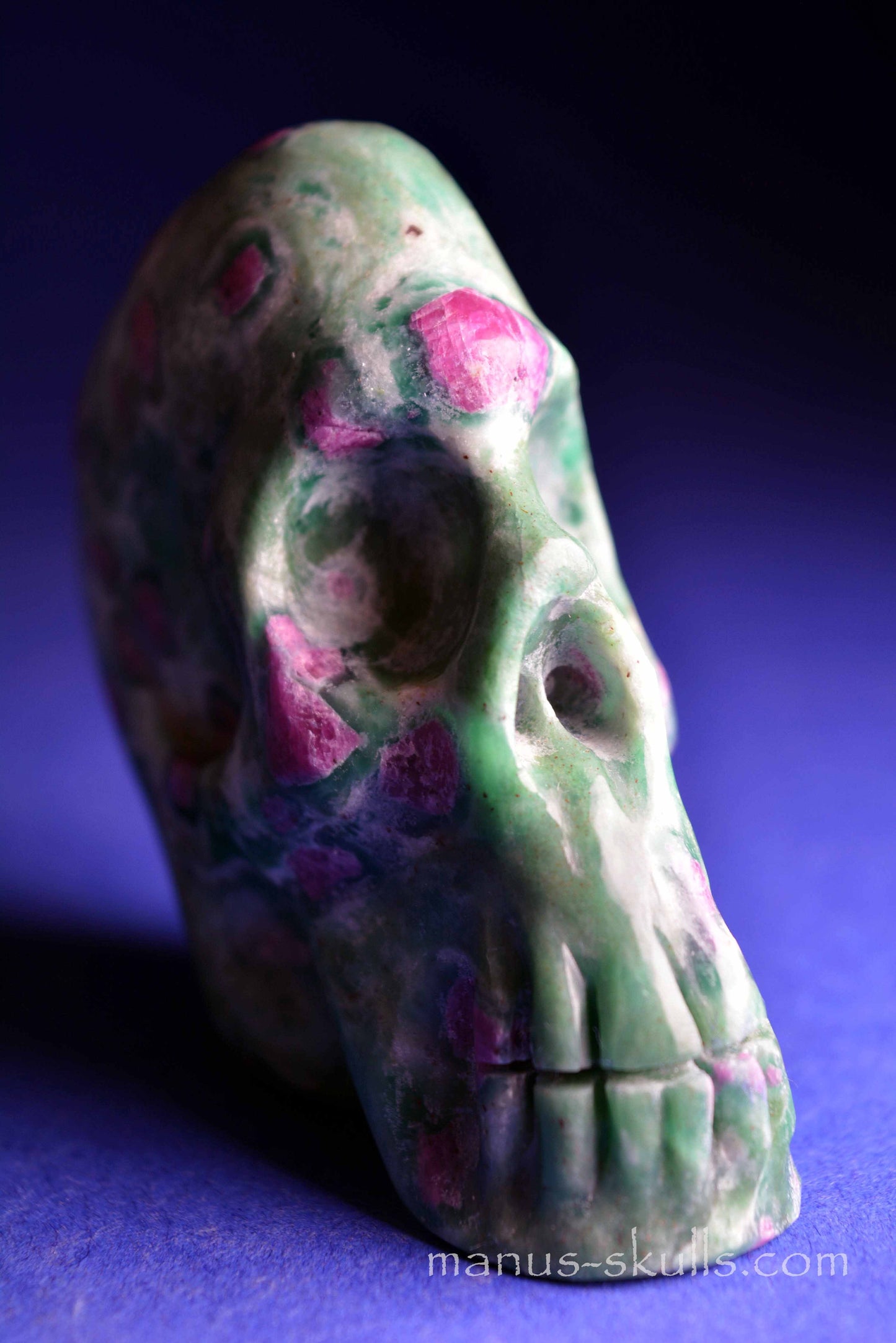 Ruby in Fuchsite Skull