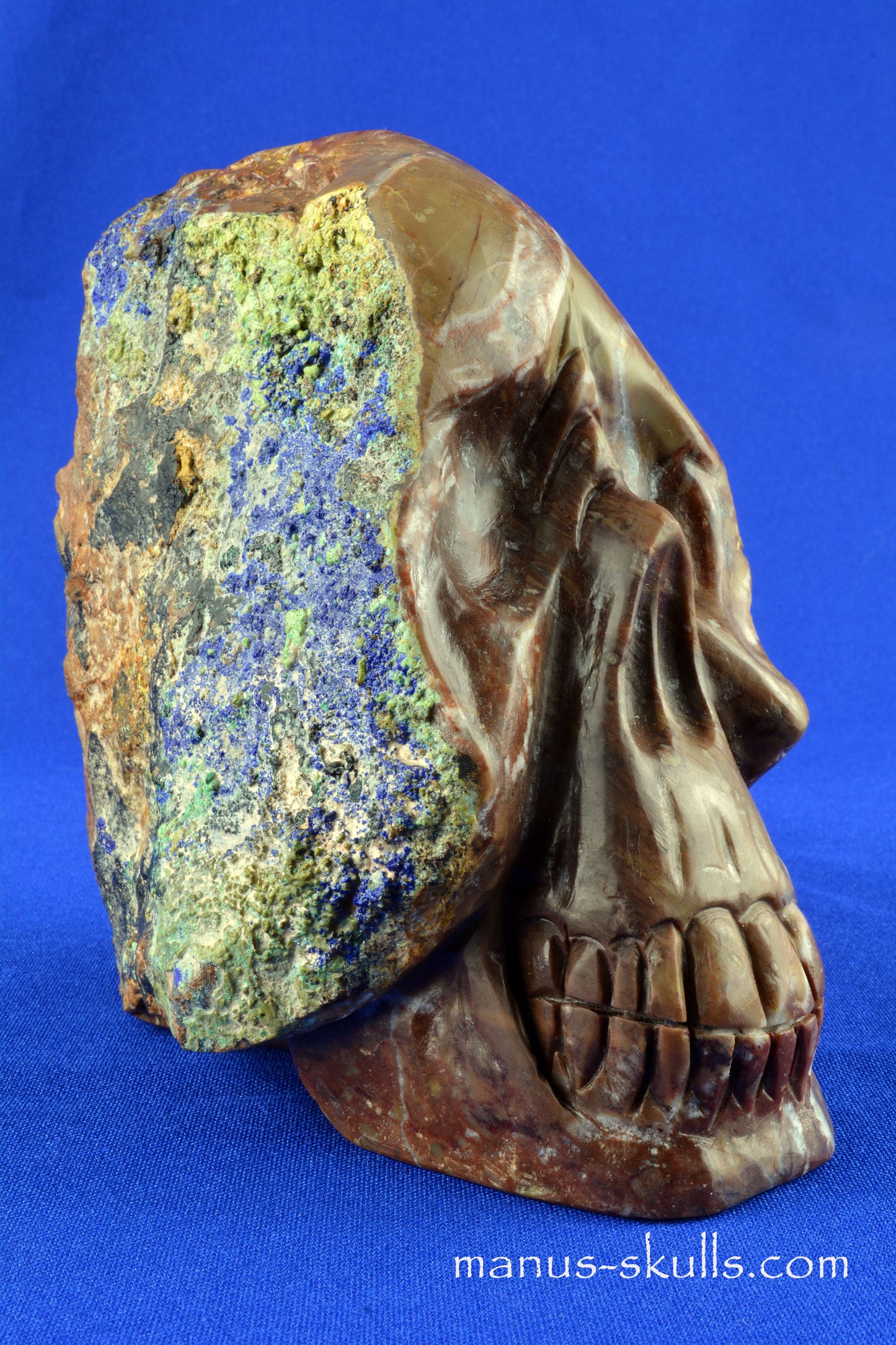 Azurite Malachite Skull