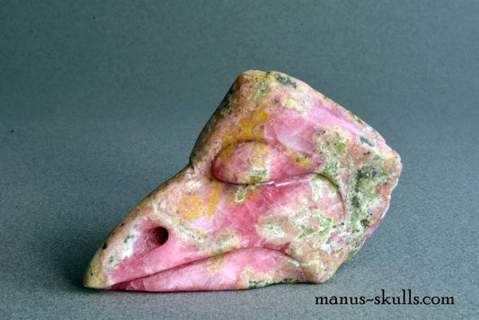 Rhodochrosite Bird Skull