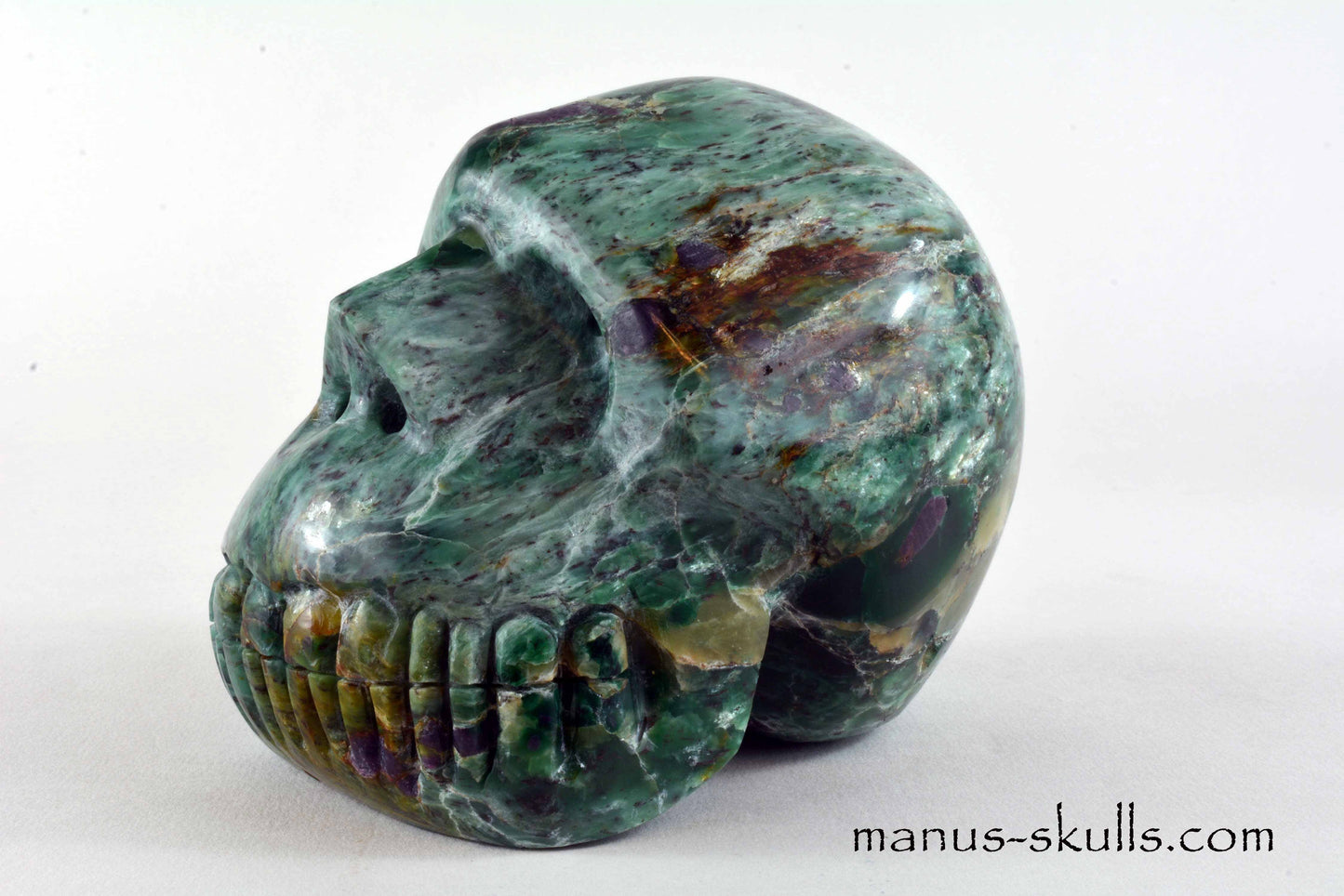 Ruby in Fuchsite Skull