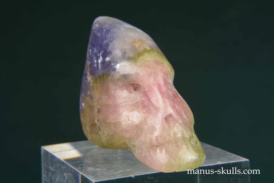 Watermelon Tourmaline Skull