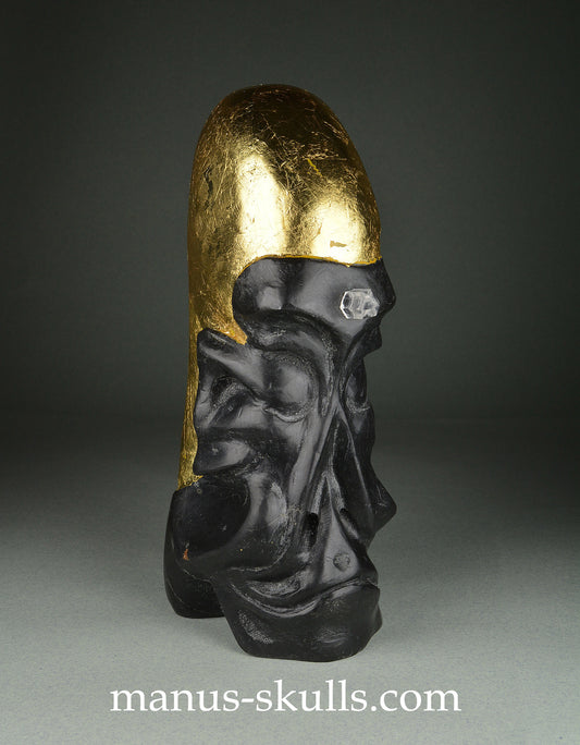 Basalt with Gold Leaf Skull
