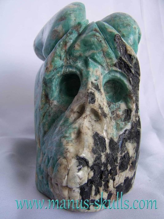 Amazonite with Schorl Skull
