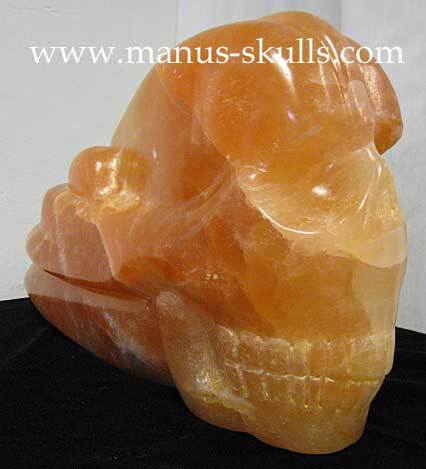 Peach Selenite Skull