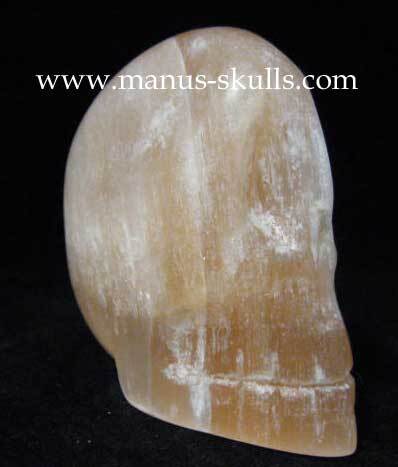 Peach Selenite Skull