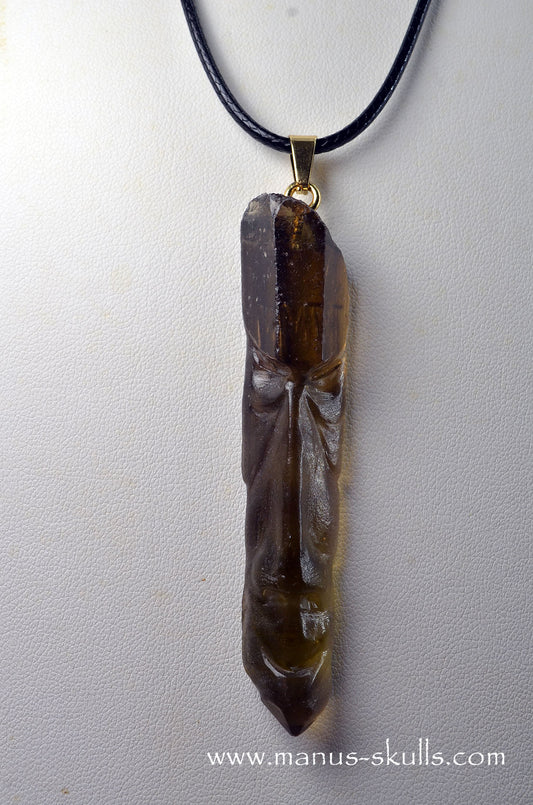 Manus skulls unique Crystal Carvings handmade skulls dragons pendants preseli bluestone tribals spiritual meaning wand Unicorn ..  smokey  quartz