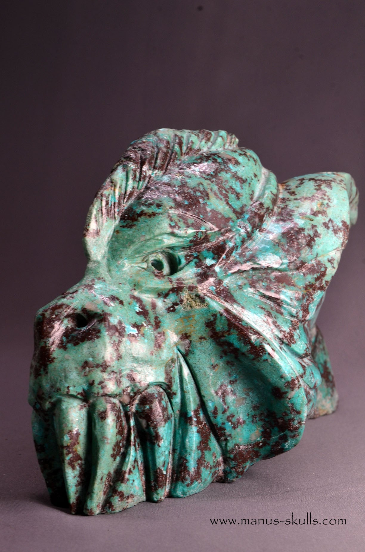 Manus skulls unique Crystal Carvings handmade skulls dragons pendants preseli bluestone tribals spiritual meaning wand Unicorn ..  cuprite  chrysocolla