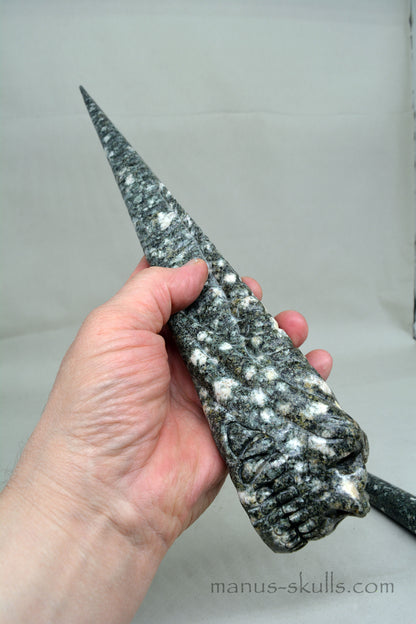 Large Preseli Bluestone Dragon Wand, singing Preseli instrument.