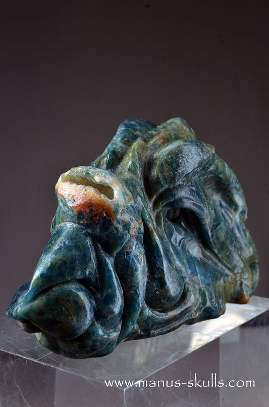 Manus skulls unique Crystal Carvings handmade skulls dragons pendants preseli bluestone tribals spiritual meaning wand Unicorn ..  apatite