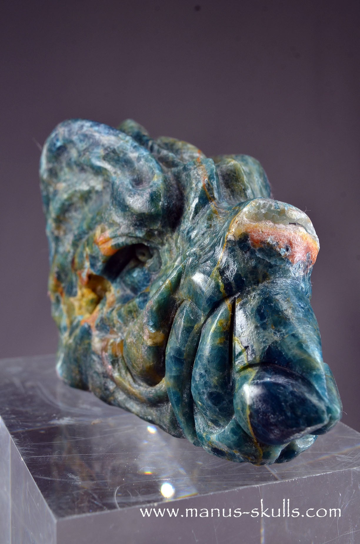 Manus skulls unique Crystal Carvings handmade skulls dragons pendants preseli bluestone tribals spiritual meaning wand Unicorn ..  apatite