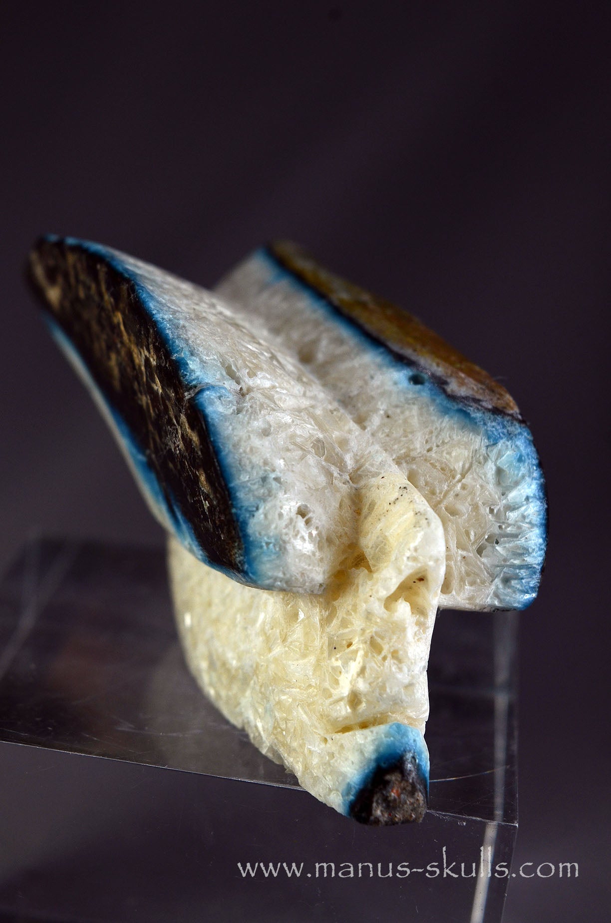 Manus skulls unique Crystal Carvings handmade skulls dragons pendants preseli bluestone tribals spiritual meaning wand Unicorn .. glaerite blue ice stone