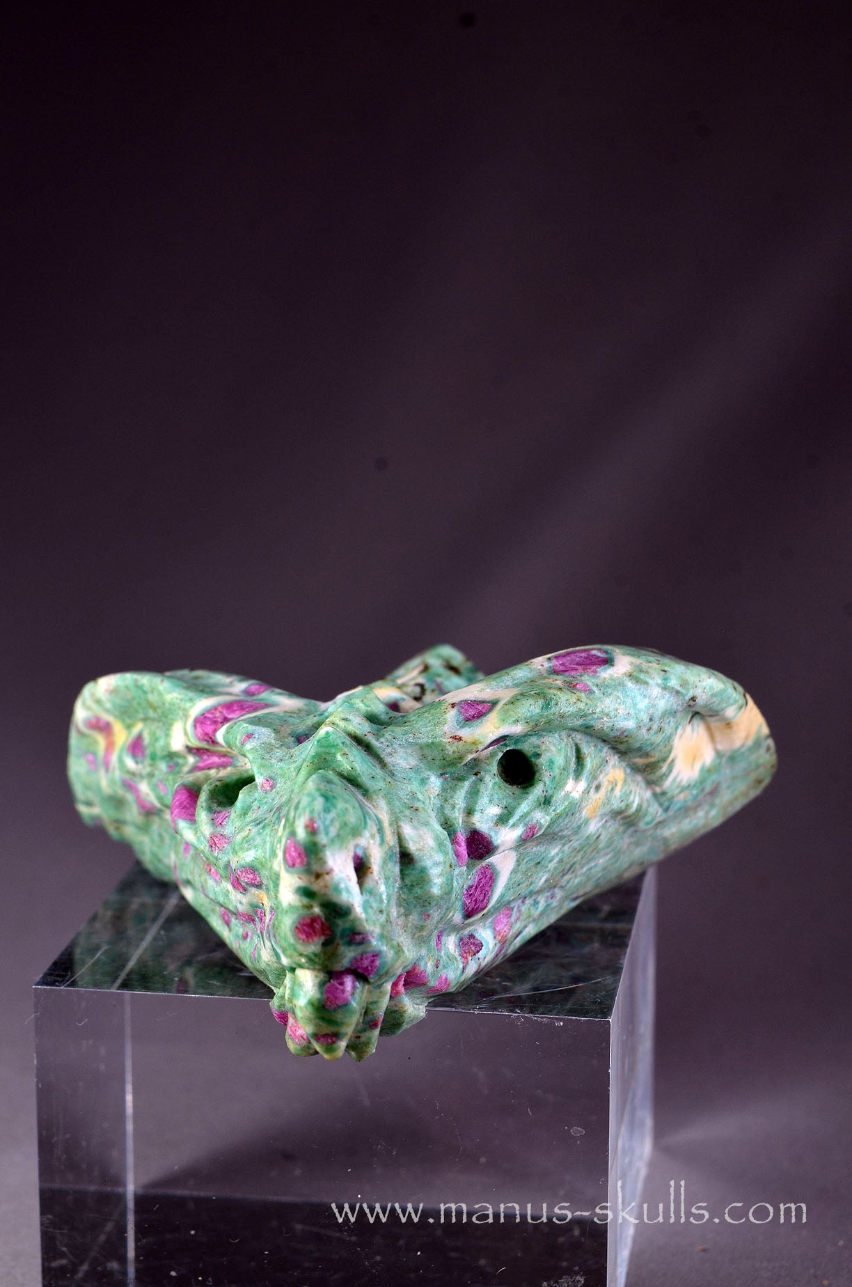 Manus skulls unique Crystal Carvings handmade skulls dragons pendants preseli bluestone tribals spiritual meaning wand Unicorn ..  ruby in fuchsite