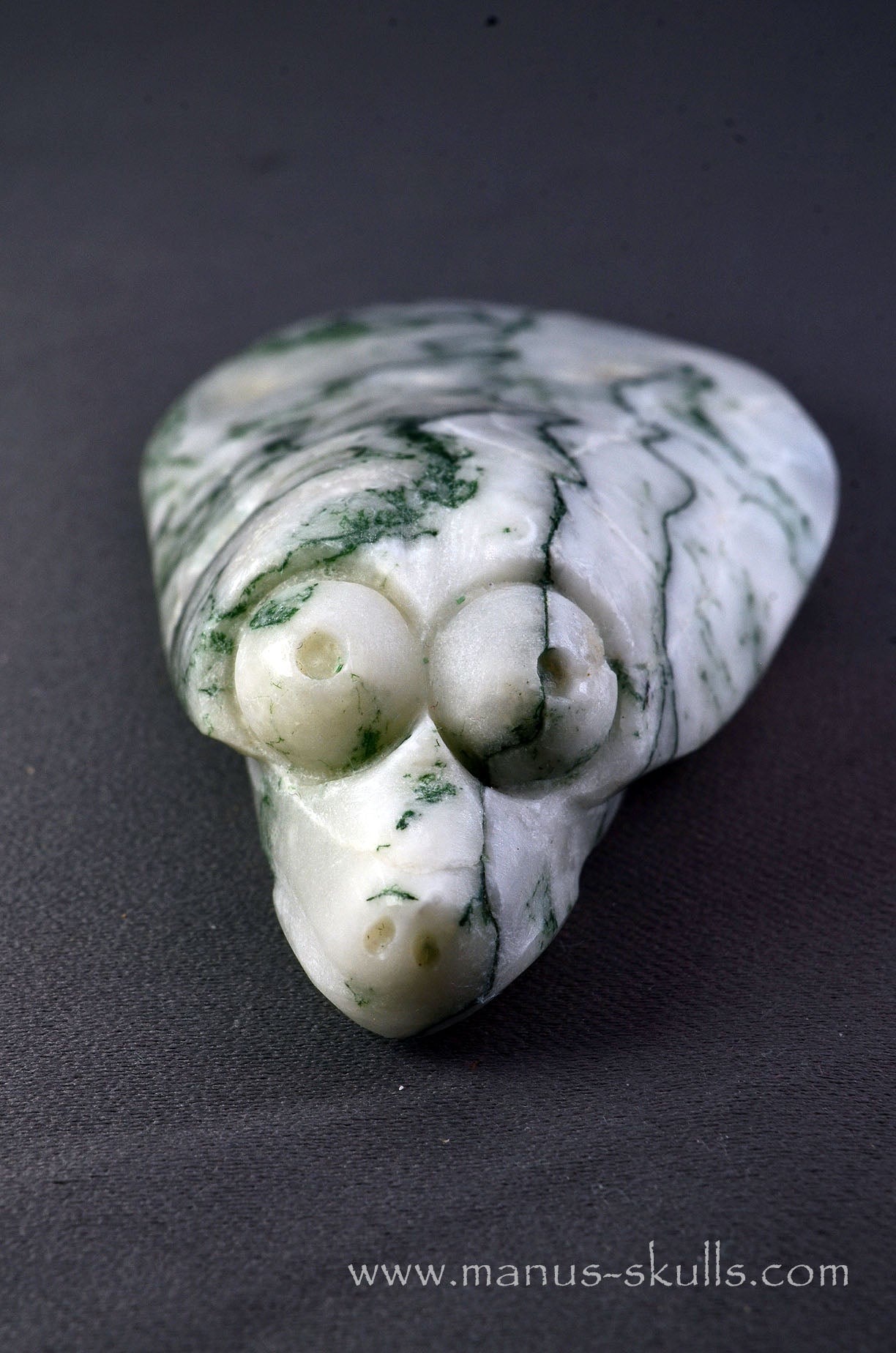 Manus skulls unique Crystal Carvings handmade skulls dragons pendants preseli bluestone tribals spiritual meaning wand Unicorn ..  mariposite
