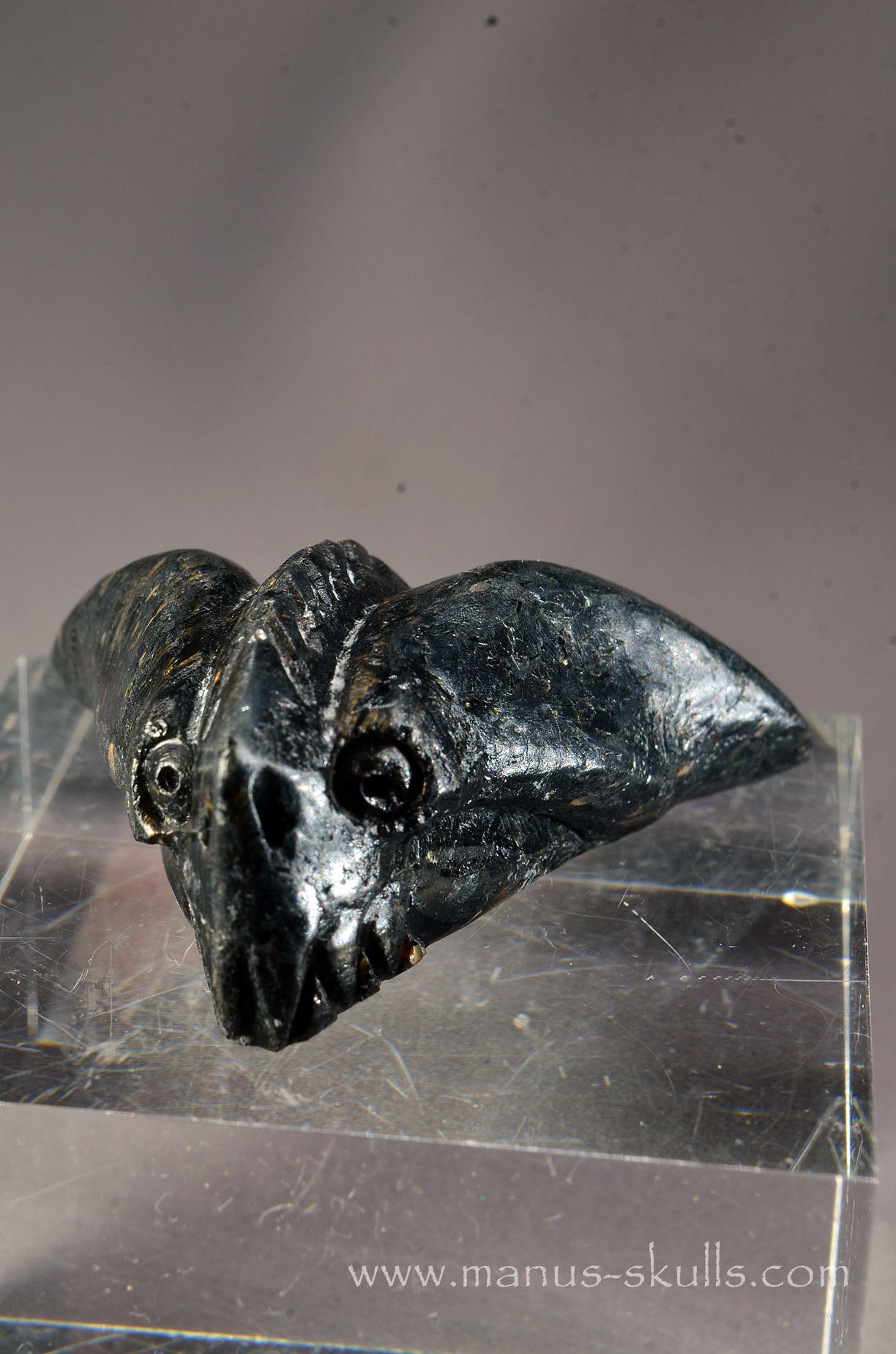 Manus skulls unique Crystal Carvings handmade skulls dragons pendants preseli bluestone tribals spiritual meaning wand Unicorn .. nuummite