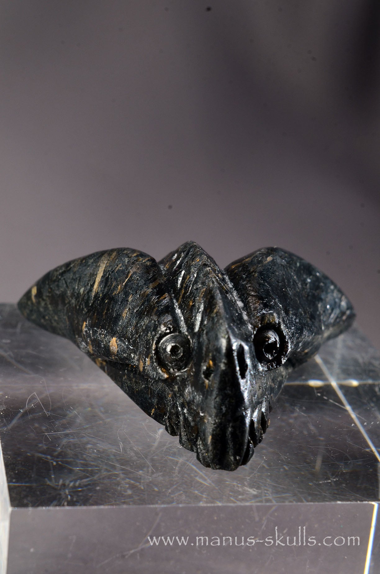 Manus skulls unique Crystal Carvings handmade skulls dragons pendants preseli bluestone tribals spiritual meaning wand Unicorn .. nuummite