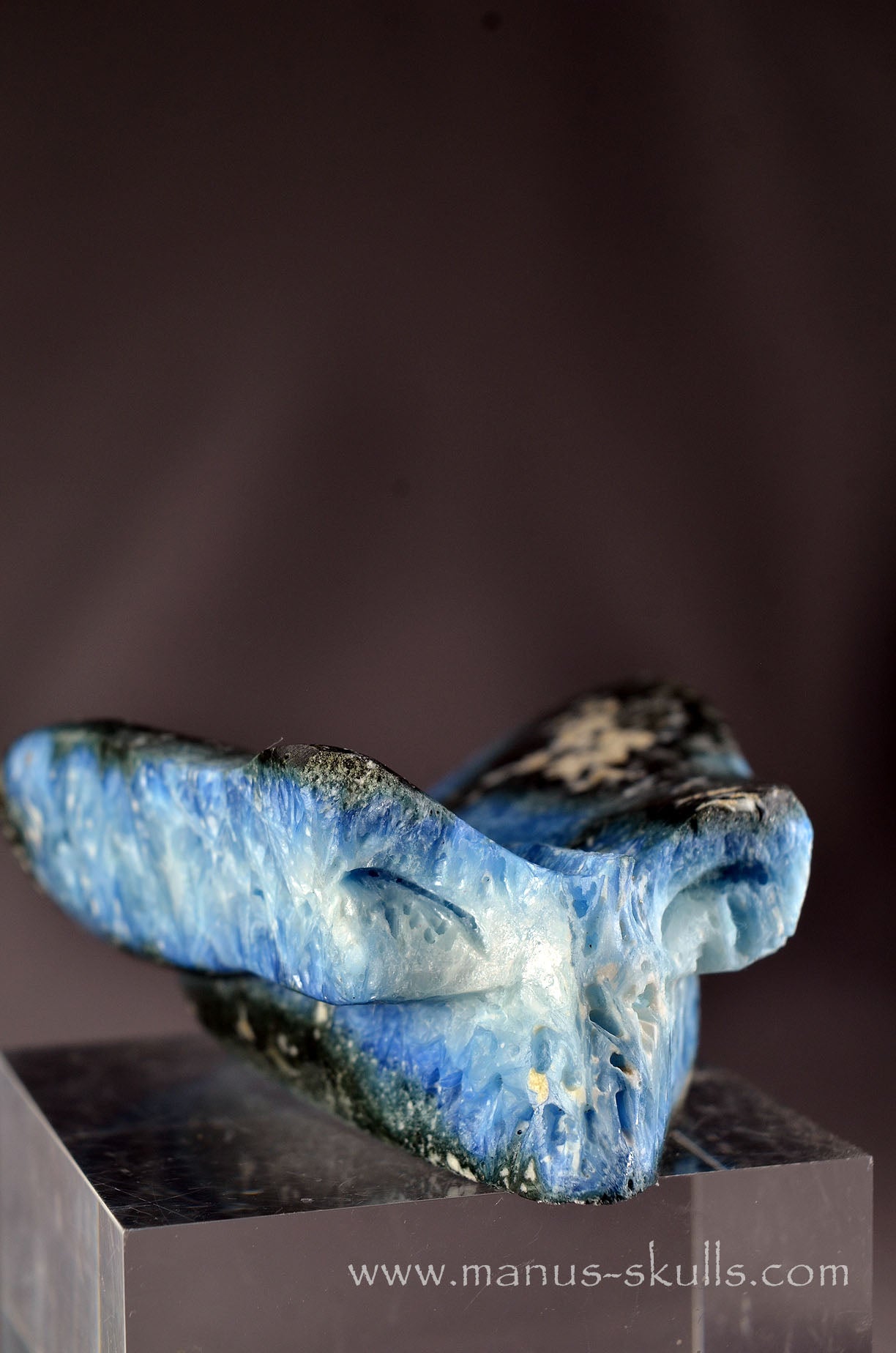 Manus skulls unique Crystal Carvings handmade skulls dragons pendants preseli bluestone tribals spiritual meaning wand Unicorn .. glacierite blue ice stone