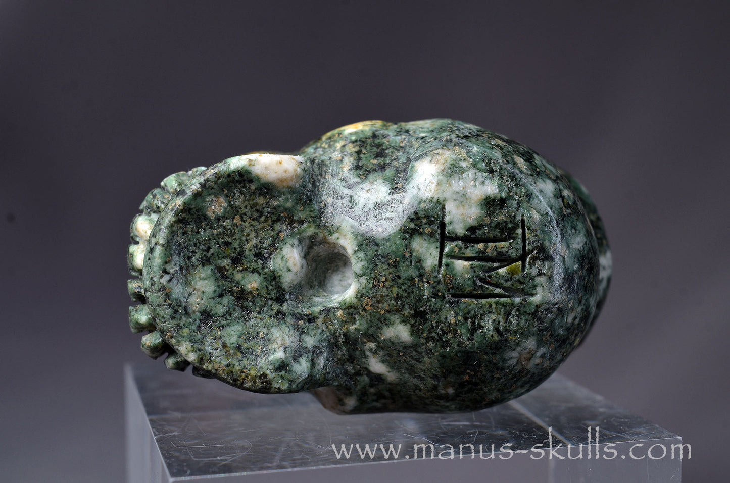 Preseli Bluestone Skull with 3-D Spiral top