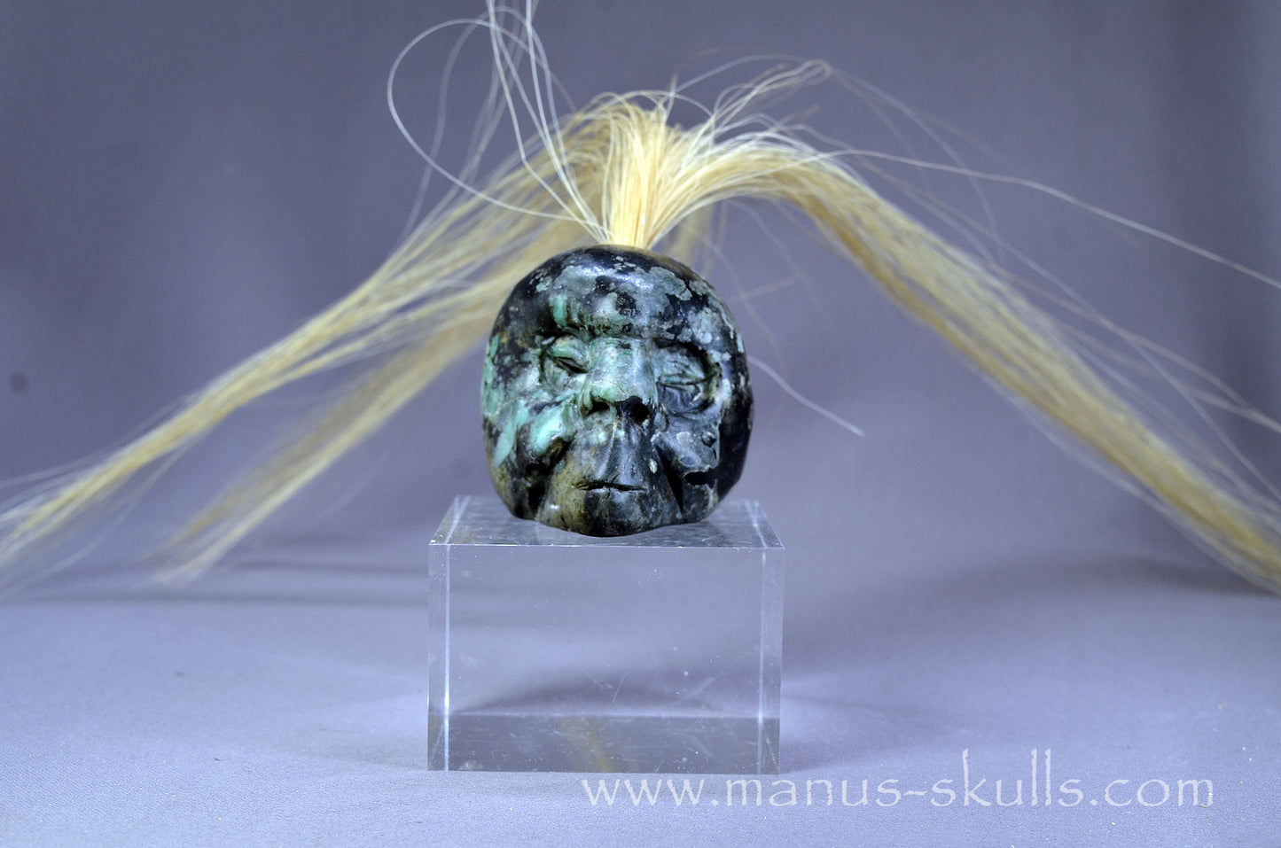 Emerald in Matrix Tribal Skull #091