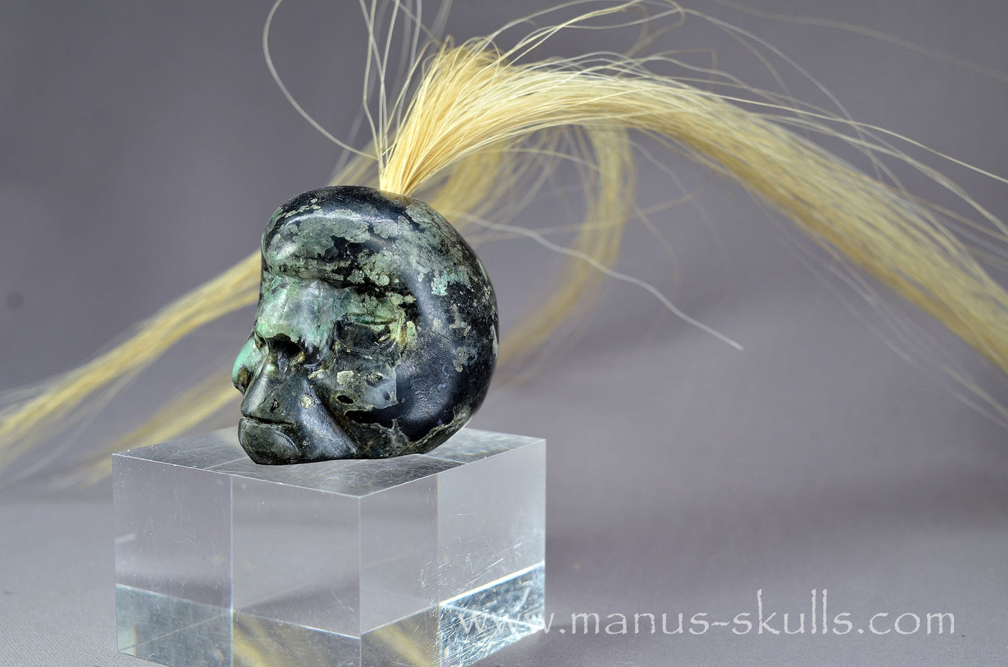 Emerald in Matrix Tribal Skull #091